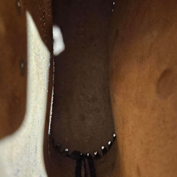 60s boho cottagecore butterfly roses tooled leather bag - Picture 6 of 6